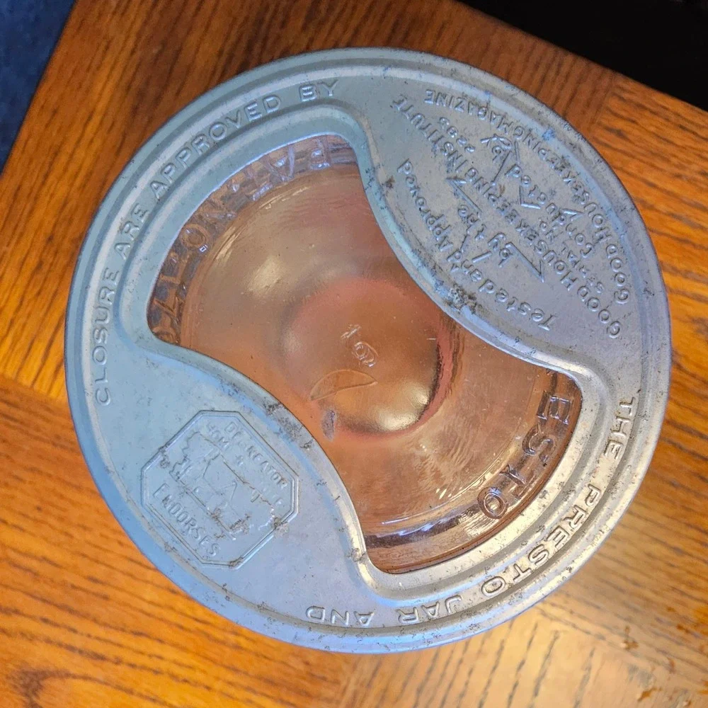 Vintage Presto Wide Mouth Glass Top Mason Jar with Lid and Gasket Clear